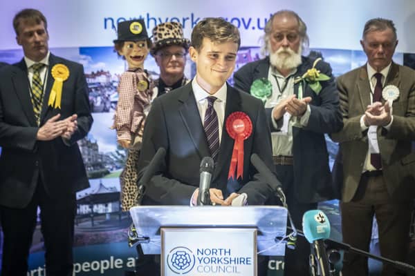 By election winner and Labour Party candidate Keir Mather speaks at Selby Leisure Centre, North Yorkshire after the results were given for the Selby and Ainsty by-election, called following the resignation of incumbent MP Nigel Adams