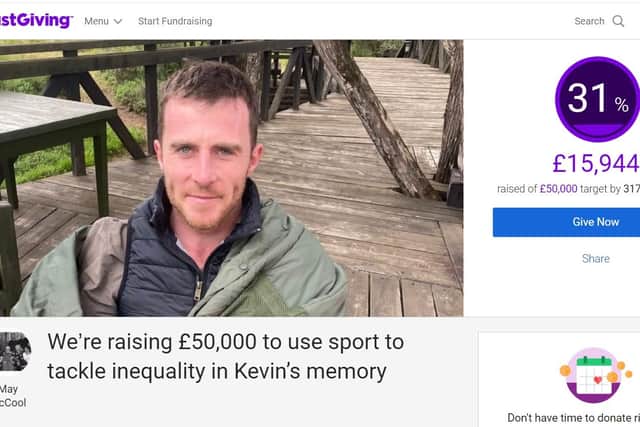 JustGiving appeal for Kevin McCool