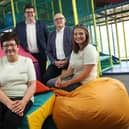 Northern Ireland's first fully accessible soft play opens at The Junction, Antrim. Pictured are Mary Connor, founder of Sensory Kids, Chris Flynn, centre director at The Junction, Gavin McBride, head of Infrastructure Planning Department of Communities and Kathryn Davidson, founder of Sensory Kids