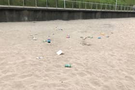 Portrush West Strand was covered with empty beer cans, plastic and glass bottles, food boxes, empty vaper cartons, cigarette butts and even dog waste following an influx of visitors wanting to enjoy the good weather