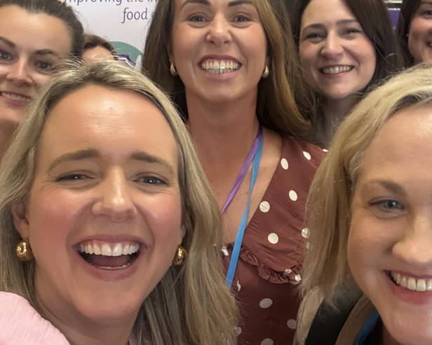 Kate Nicholl MLA, left, with Food Allergy NI members