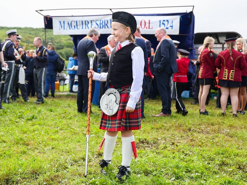 Nine-year-old April Mahon from Ballymagroarti Co. Donegal pictured in the field before the parade starts