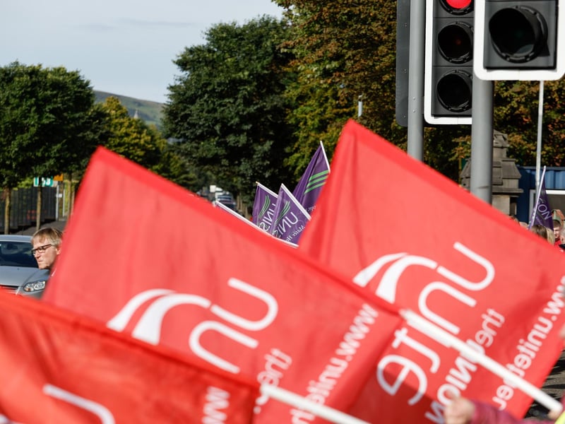 Health workers at the Mater Hospital, Belfast, have went out on strike today as part of the ongoing pay dispute. Photo by Press Eye