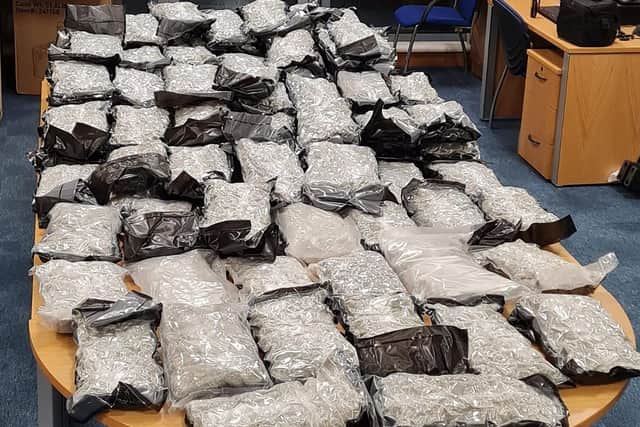 The estimated 1 million euro worth of cannabis herb seized in Dundalk, Co Louth