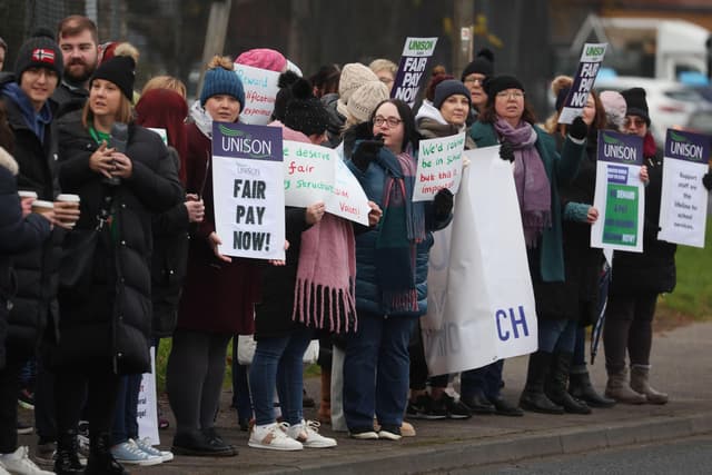Thousands of non-teaching staff strike over pay leaving schools facing disruption