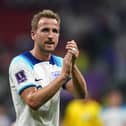 England's Harry Kane applauds the fans after the World Cup Group B match against USA on Friday at the Al Bayt Stadium in Al Khor, Qatar.