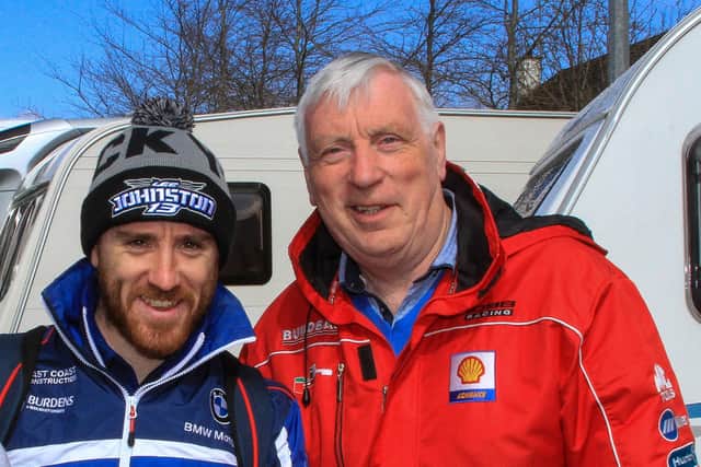 Long-serving Cookstown 100 club member Kenny Loughrin with Lee Johnston. Picture: Baylon McCaughey