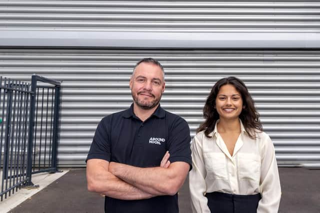 Announcing the important partnership are Dominic Darby, Group technical director at Around Noon and Ella Dobson, corporate partnerships manager at Natasha’s Foundation