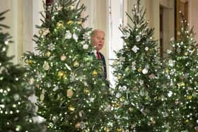 President Joe Biden at the White House last night. In his annual Christmas message to the American nation he gave a shout-out to Muslims, but not the Son of God  (Photo: Brendan Smialowski / AFP via Getty Images)