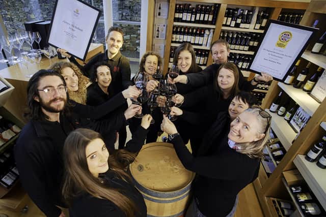 The team from JN Wine in Crossgar raise a glass to celebrate winning the Decanter Best Regional Wine Shop – Northern Ireland and, for an amazing 28th time, the International Wine Challenge, Regional Merchant of the Year 2022