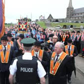 The Portadown District Orange parade at Drumcree