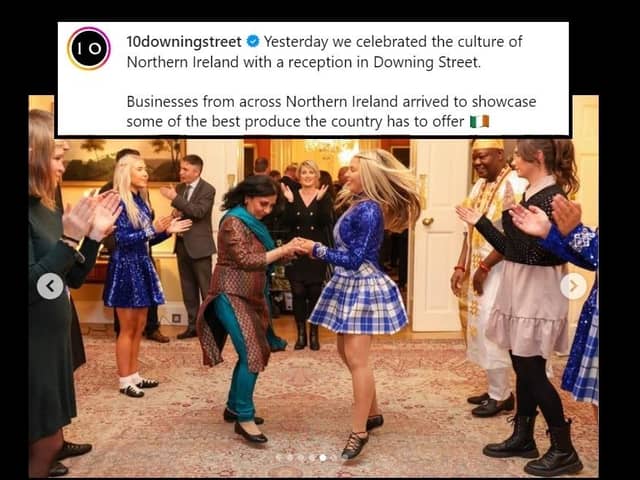 The message that went out from the official No 10 Downing Street Instagram account, showing the Republic of Ireland's flag