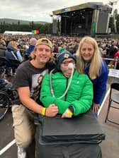 Richard Douglas at a concert with his mum