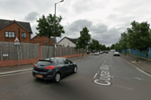 The attack happened in the early hours of this morning on Cupar Way, Belfast. Image: Google