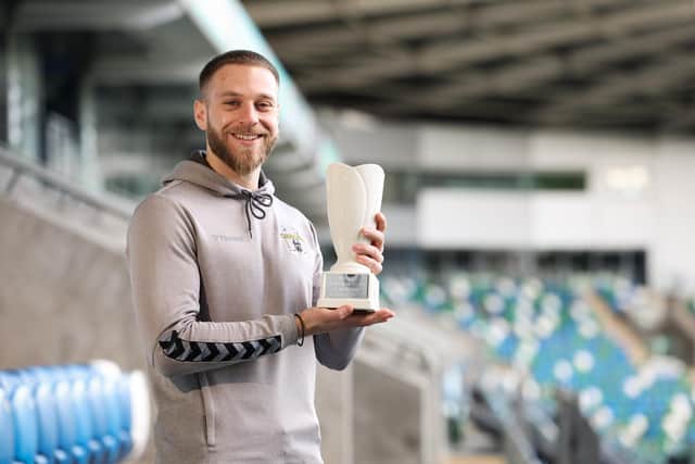 Harland and Wolff Welders goalkeeper Michael Argyrides has been named Championship Player of the Month for February.