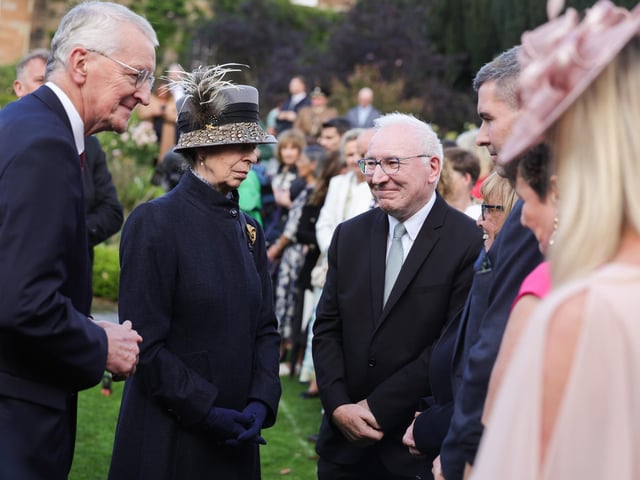 Princess Royal attends the garden party at Hillsborough Castle, Co. Down.
