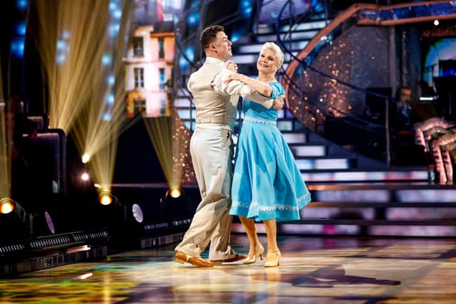 Angela Rippon and Kai Widdrington, appearing on BBC1's Strictly Come Dancing