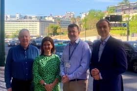 Pictured in Lisbon at the New Frontiers Conference are Shaun McAnee of Danske Bank, Emma Murray, chairperson, Chartered Accountants Ulster Society, Pat O’Neill, president of Chartered Accountants Ireland and Barry Dempsey, chief executive of Chartered Accountants Ireland