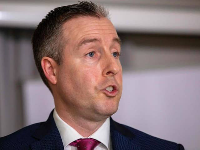 Education Minister Paul Givan said some politicians were looking to “exploit” the issue and accused Sinn Fein of “using children to pursue their vendetta” against Israel and Donald Trump.