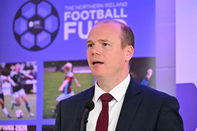 Communities Minister Gordon Lyons said Sinn Fein are ignoring the facts in the dispute over funding for a place names project