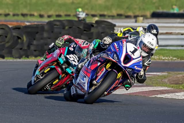 Carl Phillips is in fine form after starting the new season with an Ulster Superbike double at Kirkistown over Easter and setting a new outright lap record on the Bell Bikesport/B&W BMW. (Photo by Derek Wilson Photography)