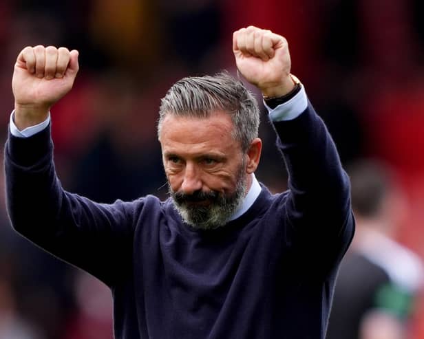 Rangers manager Derek McInnes celebrates after the William Hill Premiership match at Pittodrie Stadium, Aberdeen. (Photo by Andrew Milligan/PA Wire)