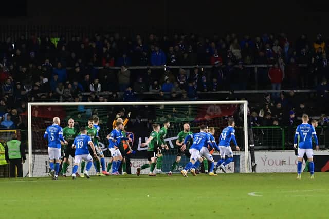 Glentoran and Linfield in action earlier this season