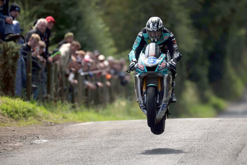 Man of the Meeting Michael Dunlop on his MD Racing Yamaha on his way to a Supersport double at Armoy in Co Antrim