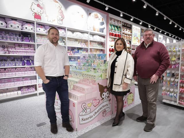 Globally recognised lifestyle retailer Miniso has officially opened its third store in Northern Ireland in Rushmere Shopping Centre, creating 15 new jobs as part of a major expansion plan supported by Ulster Bank. Owners of the Miniso franchise in Northern Ireland, Stuart Dixon and Trevor Finlay, pictured with senior relationship manager at Ulster Bank, Leona McNicholl