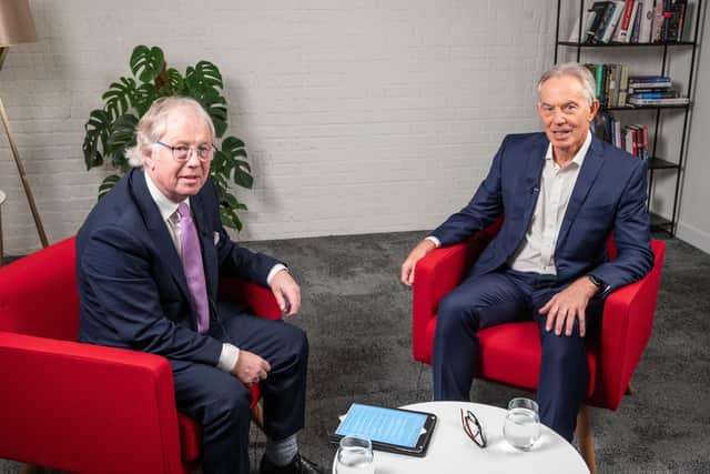 Eamonn Mallie with former UK Prime Minister Tony Blair