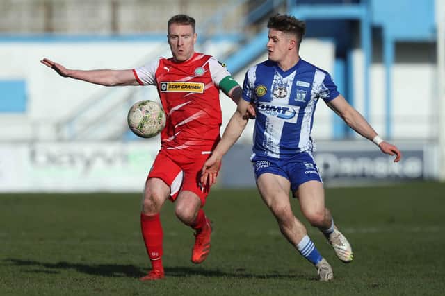 Newry City's John McGovern was joined on the pitch by younger brother Paul during their defeat to Glenavon. PIC: INPHO Brian Little