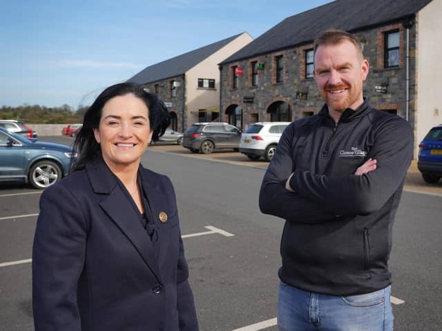 Patrick Hughes, owner of Clonoe Village Business Park, pictured with Mary O'Neill, business development manager at Ulster Bank