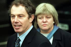 Then Prime Minister Tony Blair with his Northern Ireland Secretary Mo Mowlam at Stormont in 1998. Her failure to link prisoner releases to decommissioning and her publication of the controversial Patten report on policing without consulting the main parties hampered the formation of an Executive for nearly two years and cost the UUP significant public support. Picture Pacemaker