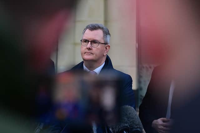 Jeffrey Donaldson, leader of the DUP, which has rejected the Windsor Framework as a solution to the Irish Sea border