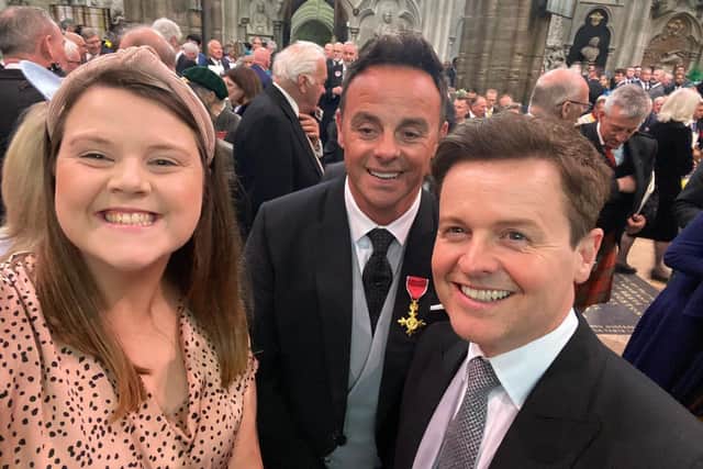 Claire Thompson chatted with Ant and Dec after the ceremony