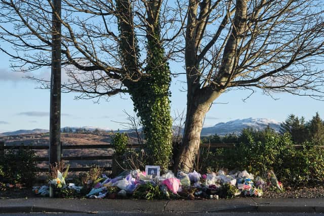 Floral tributes in Creeslough
