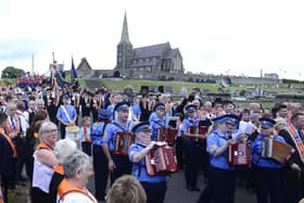 Star of David Accordion Band on parade at Drumcree. Picture By: Arthur Allison/Pacemaker Press.