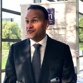 Tanaiste Leo Varadkar discussing the Northern Ireland Protocol at an industrial relations conference at UCD in Dublin on Thursday.