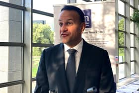 Tanaiste Leo Varadkar discussing the Northern Ireland Protocol at an industrial relations conference at UCD in Dublin on Thursday.