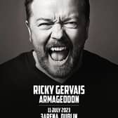 Ricky Gervais will take his Armageddon World Tour to Dublin's 3Arena on July 11, 2023