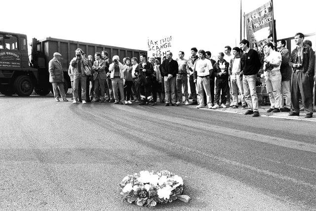Wreath marks the closure of Bolsover Colliery in May 1993.
