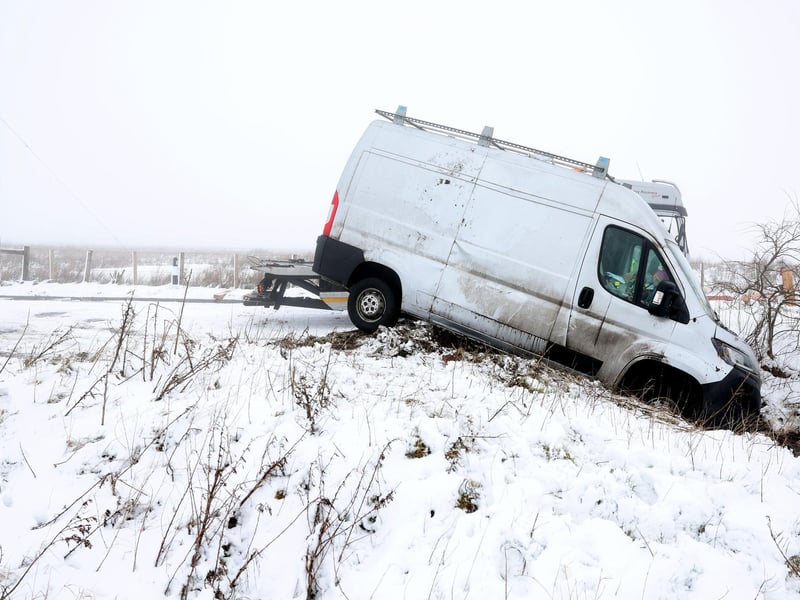 Snow falls on Divis Mountain in West Belfast. Picture by Jonathan Porter/PressEye