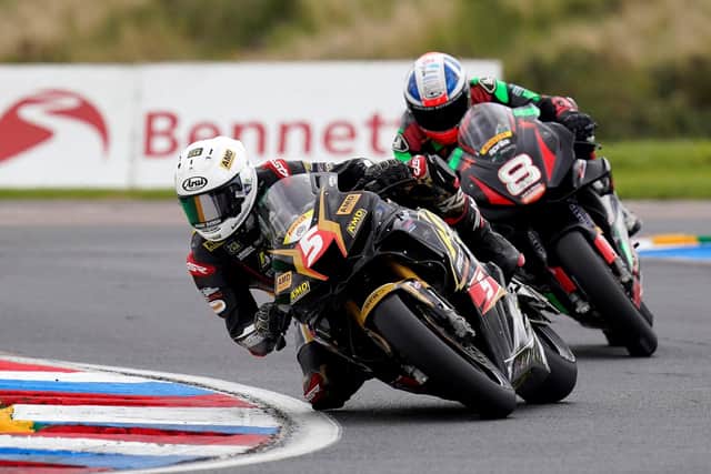 Donegal man Richard Kerr in action on the AMD Motorsport Honda at Thruxton