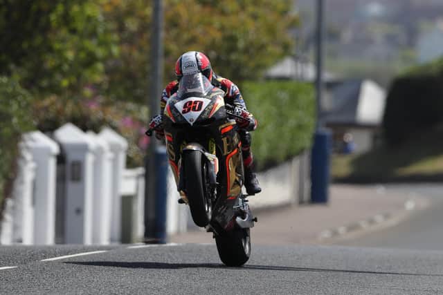 Michael Rutter on the Bathams Racing Honda RC213V-S at the North West 200 in 2019.