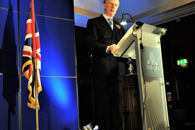 PACEMAKER BELFAST  24/10/09  Ulster Unionist party leader Sir Reg Empey gives his key note speech at the party's annual Conference at the Europa Hotel in Belfast this afternoon. Photo Charles McQuillan/Pacemaker