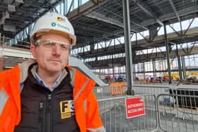 Duane McCreadie, who is helping to lead the construction of Belfast Grand Central Station (pictured inside the main terminal)