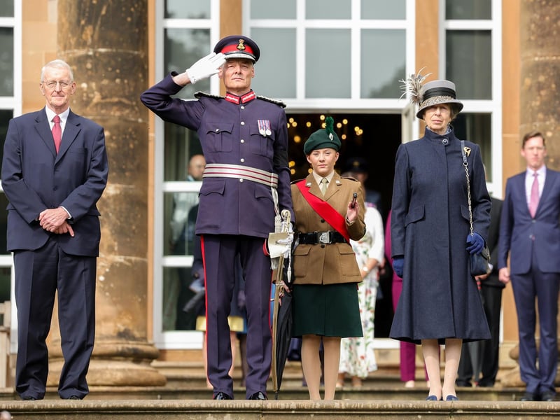 Princess Royal attends the garden party at Hillsborough Castle, Co. Down.