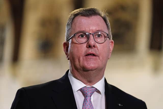 DUP leader Sir Jeffrey Donaldson said there was an alternative to shooting police officers in 1970 and there is no justification in 2023. Photo by Jordan Pettitt/PA Wire