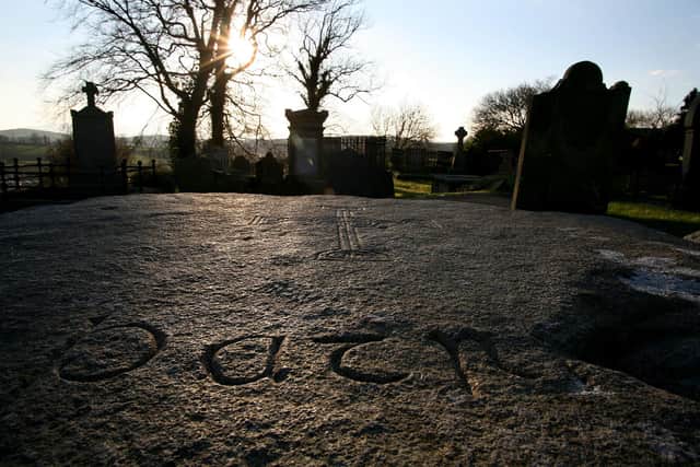 St Patrick's grave at Down Cathedral, Downpatrick. Picture: News Letter archives/Bernie Brown