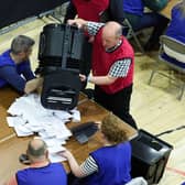 Ballot boxes being opened at the recent council election count in Northern Ireland. The non-voting issue is a societal problem, but particularly a unionist one. It feels like we are clutching in the darkness struggling to know who we are